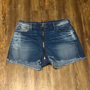 True Religion Ava Cut Off Shorts Women's 29 High Rise Exposed Zipper Summer Wear